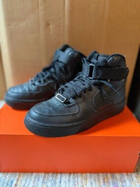 Nike Black High-Top Leather Sneakers
